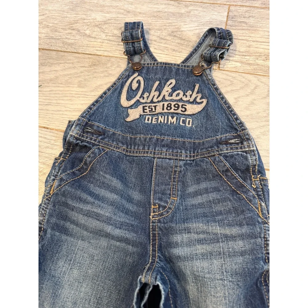 Oshkosh‎ B'gosh 12 Months Baby Denim Overalls Bibs Jeans Vestbak Boys Girls